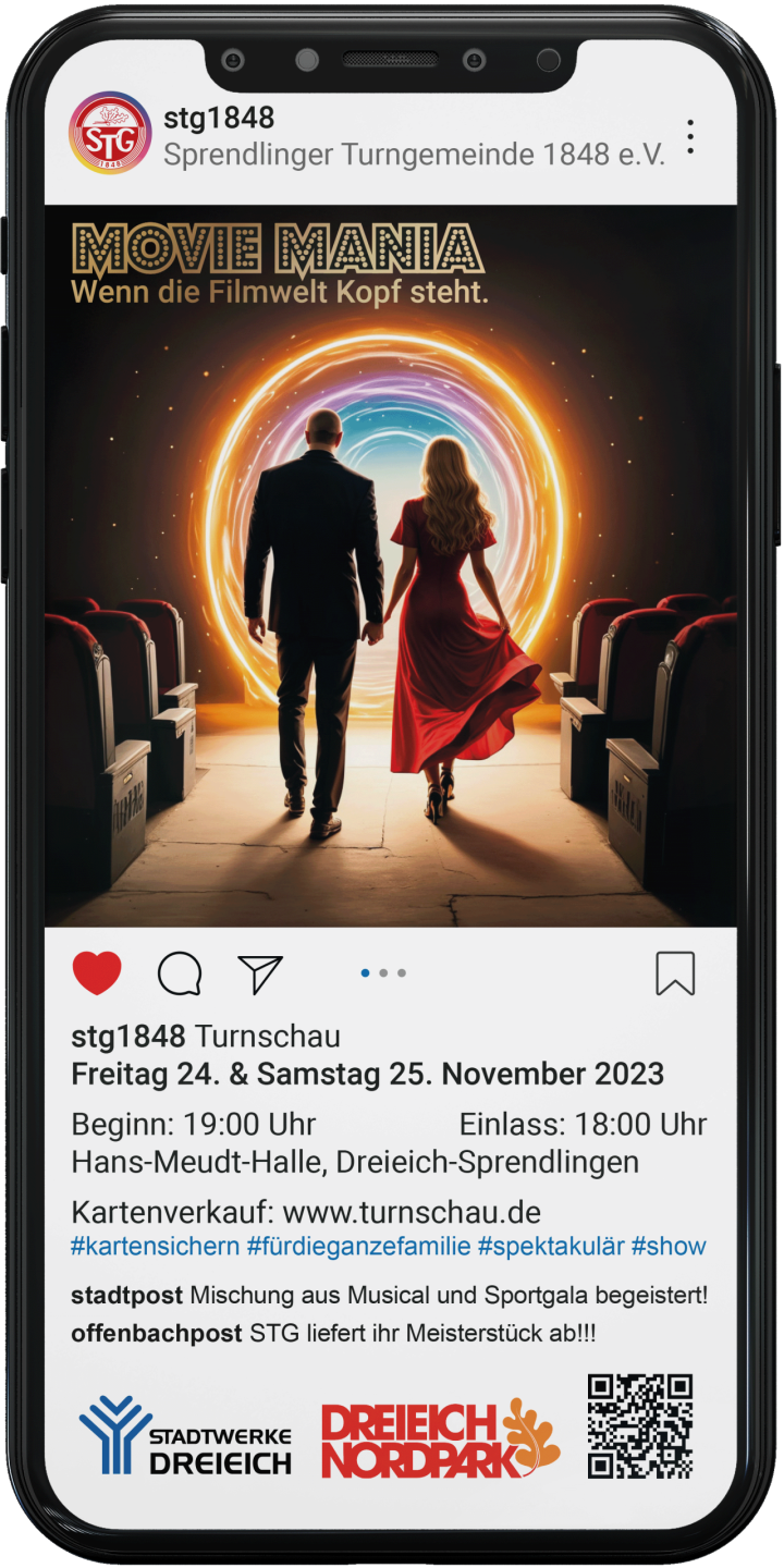 Turnschau 2023 - Movie Mania 24., 25.11.23 - Flyer (Front)