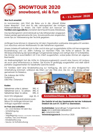 Snowtour 2018 Anmeldung