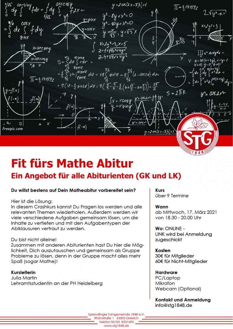 Flyer Kurs - Mathe Abitur